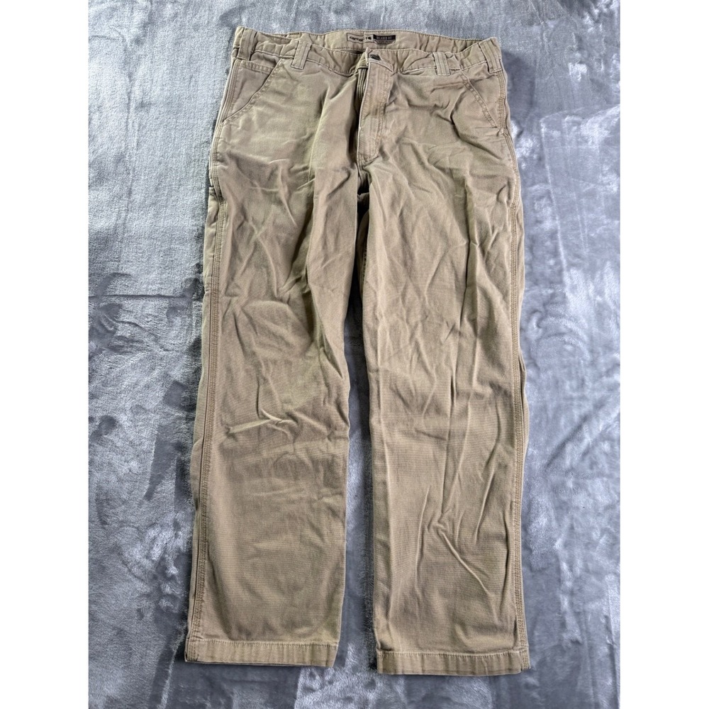 Carhartt Relaxed Fit Carpenter Work Pants Men 36x30 Tan Canvas Cotton Utility